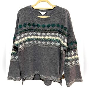 Time and Tru - grey crew neck long sweater - size L